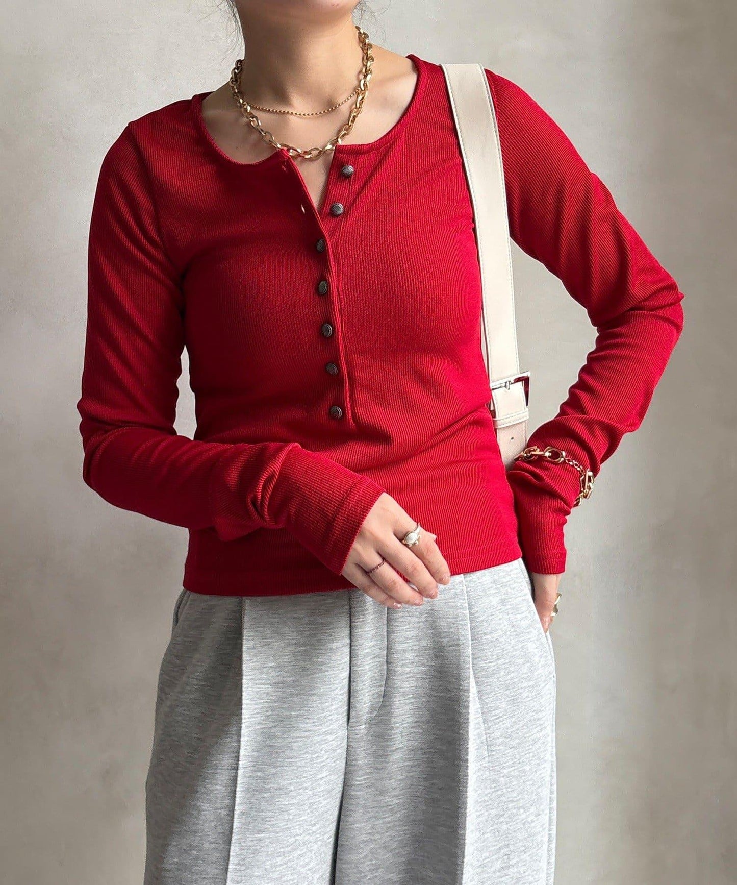 亨利領羅紋針織衫