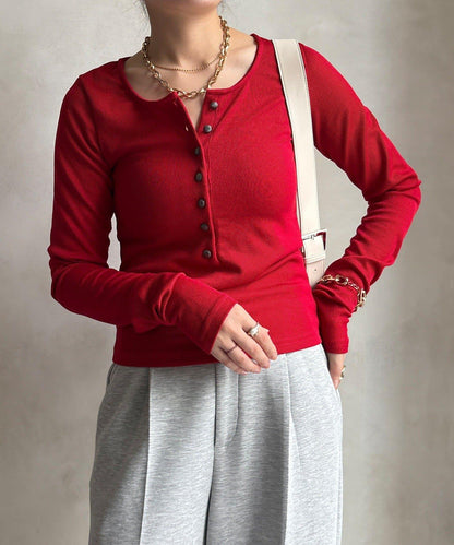 亨利領羅紋針織衫