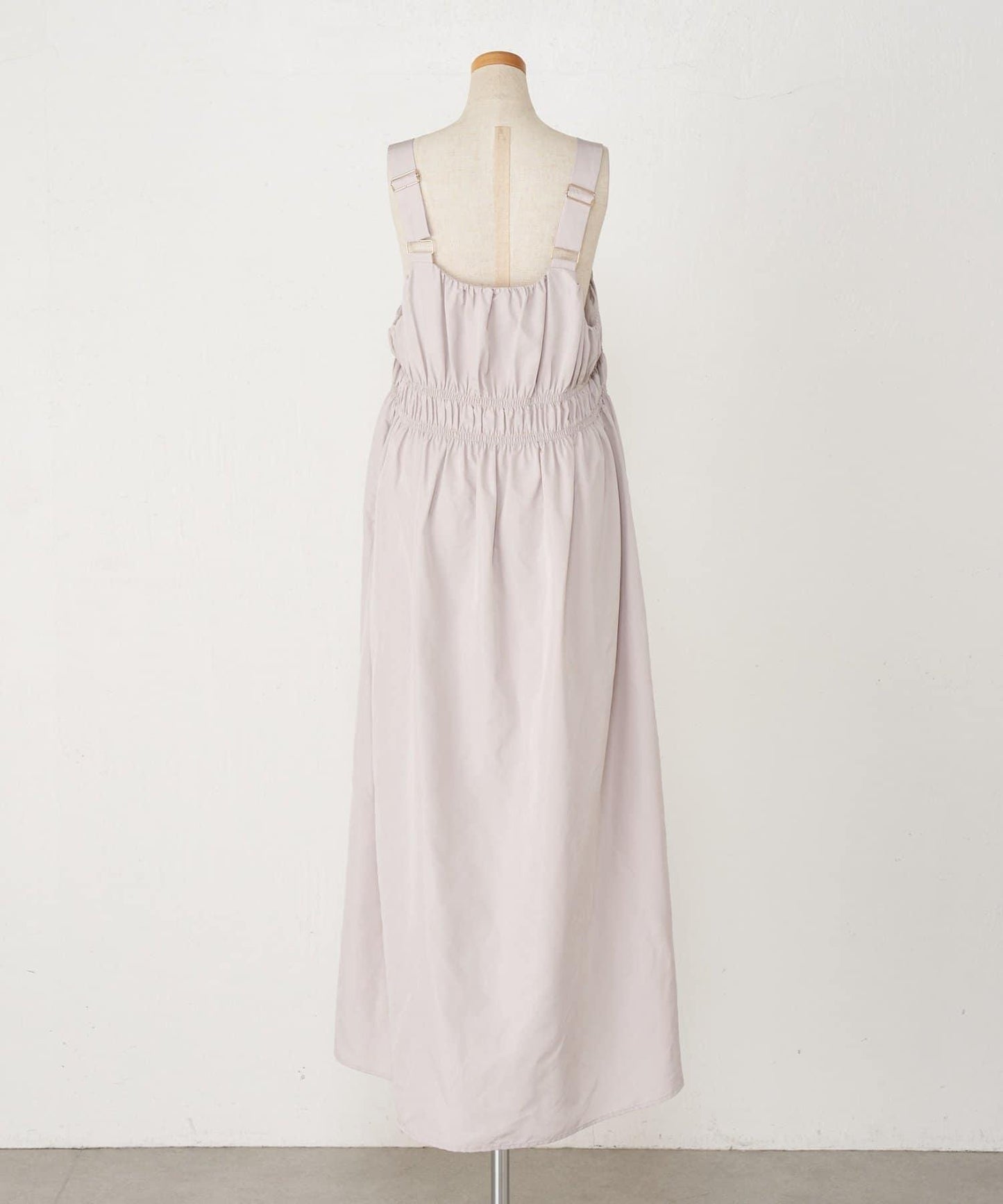 高腰抽褶連衣裙