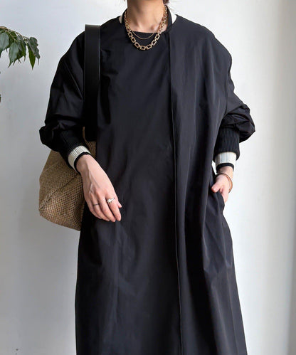 袖口羅紋輕薄大衣