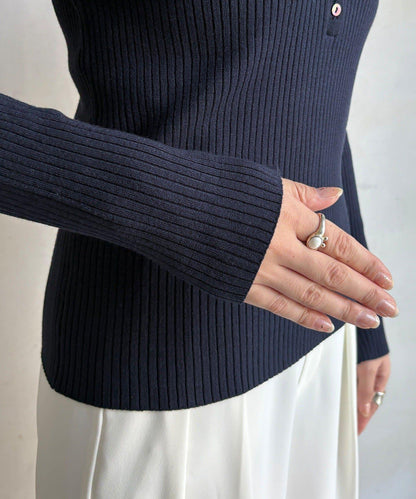 亨利領羅紋針織衫