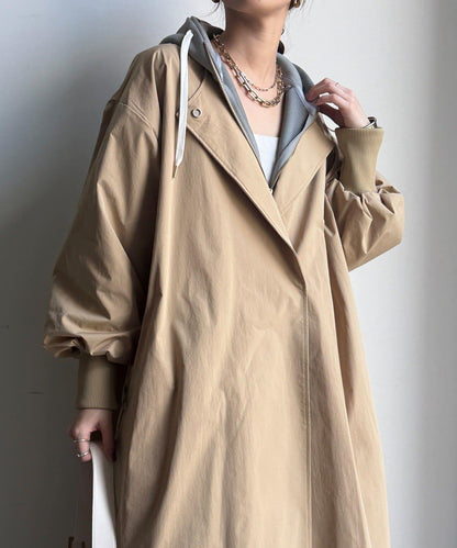 袖口羅紋輕薄大衣