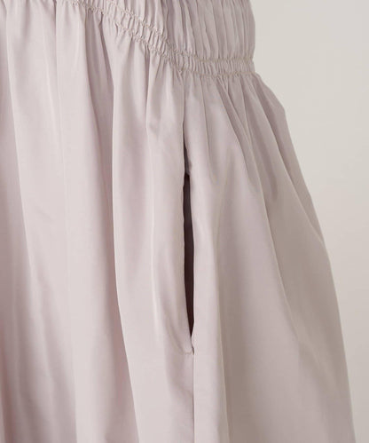 高腰抽褶連衣裙