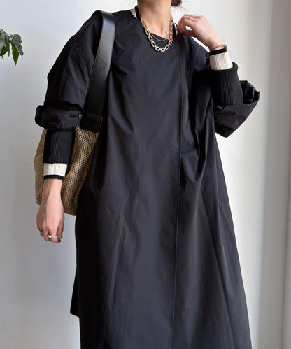 袖口羅紋輕薄大衣