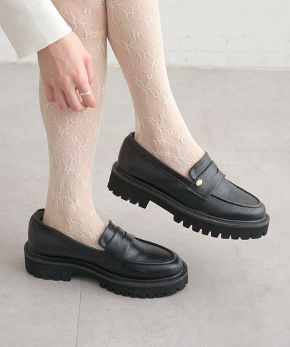 帶吊墜厚底樂福鞋