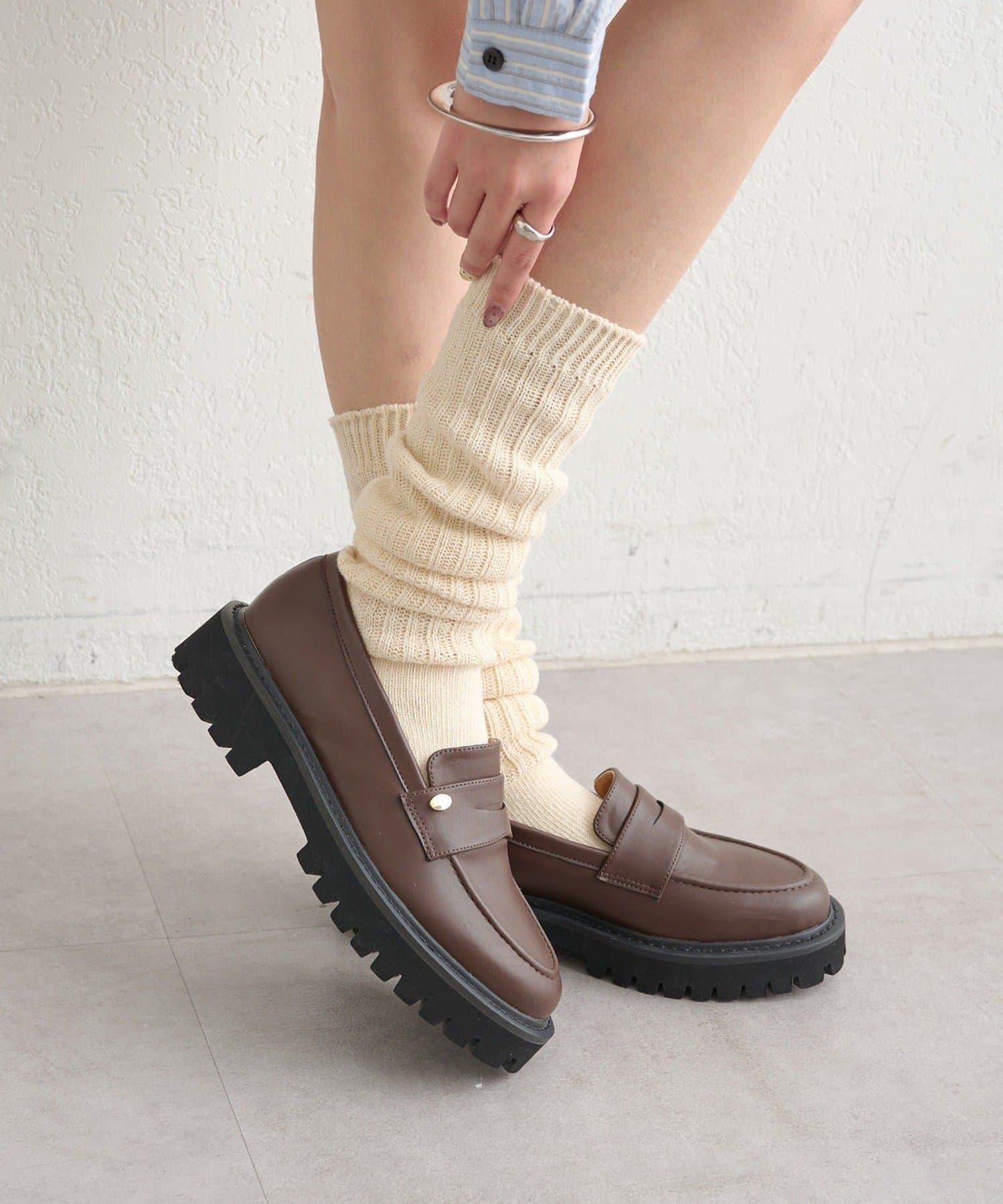 帶吊墜厚底樂福鞋