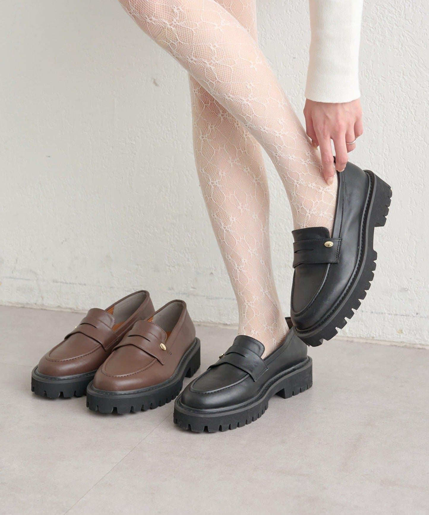 帶吊墜厚底樂福鞋