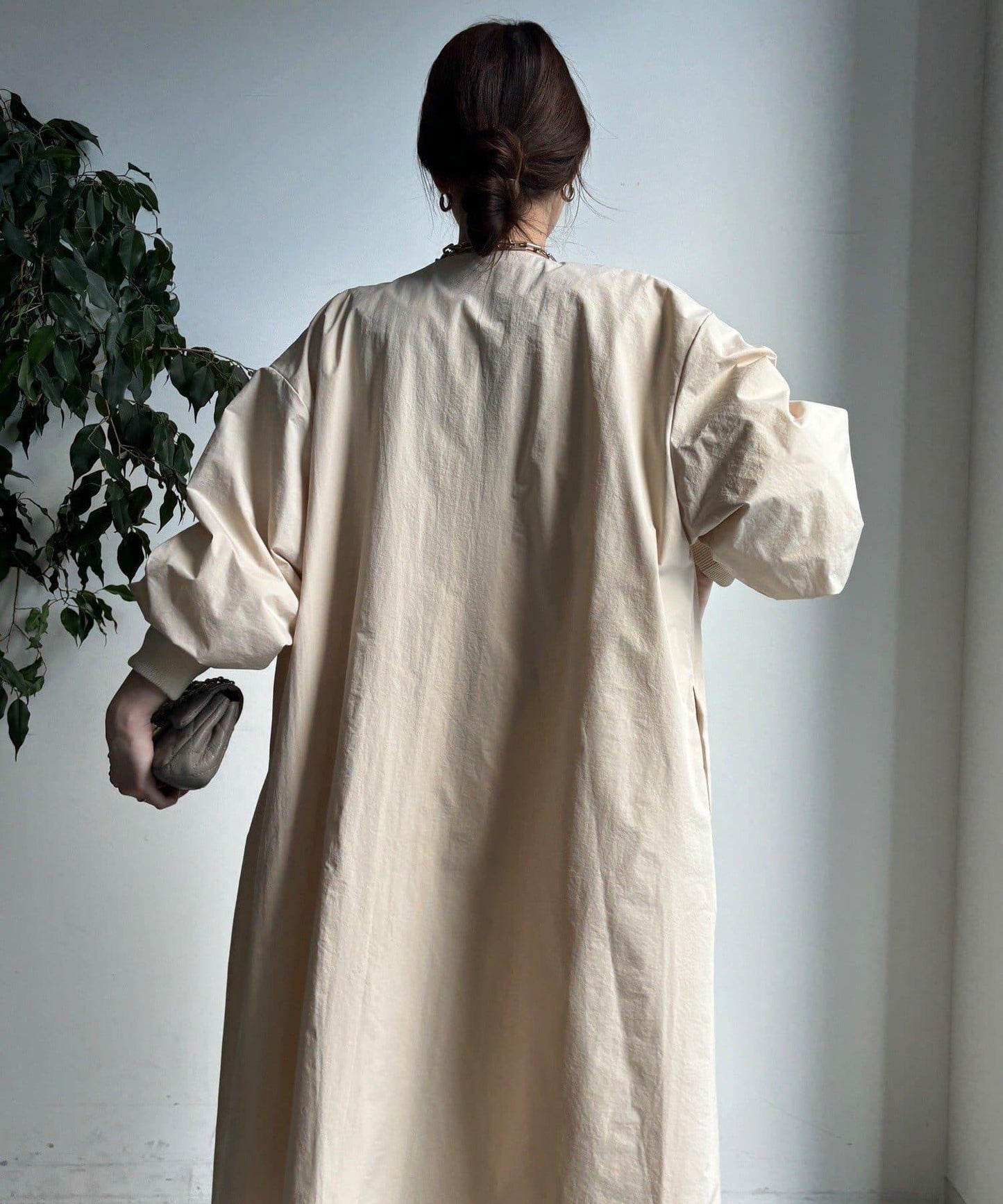 袖口羅紋輕薄大衣