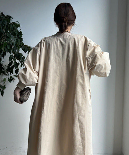 袖口羅紋輕薄大衣