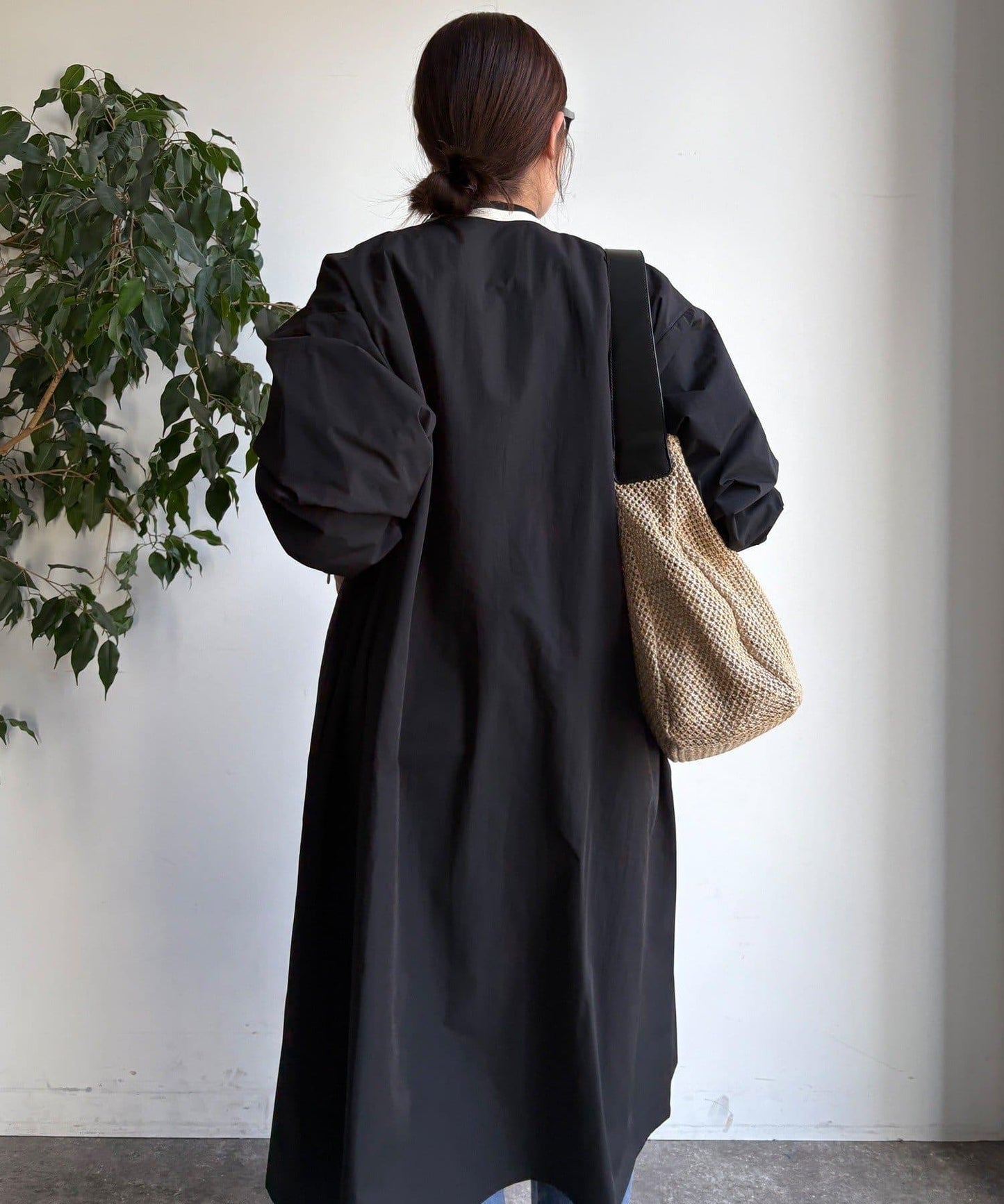 袖口羅紋輕薄大衣