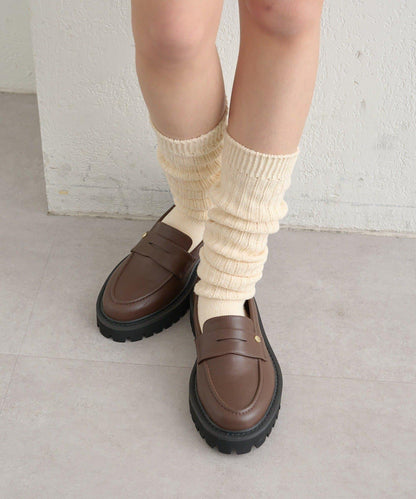 帶吊墜厚底樂福鞋