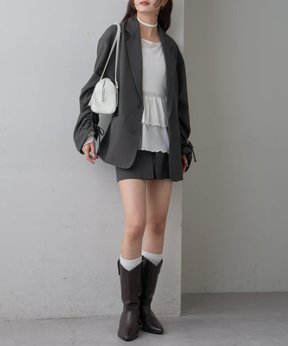 新色水鑽波點層疊下襬套頭衫