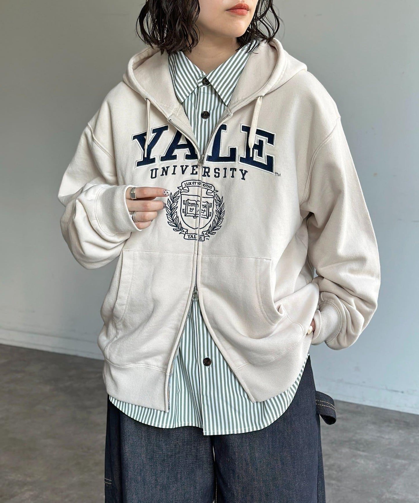 YALE拉鍊連帽衛衣