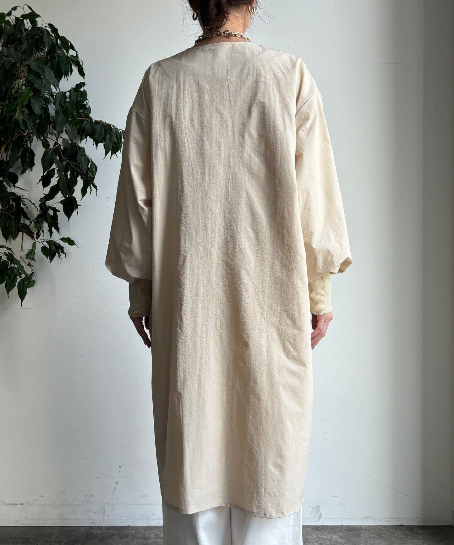 袖口羅紋輕薄大衣