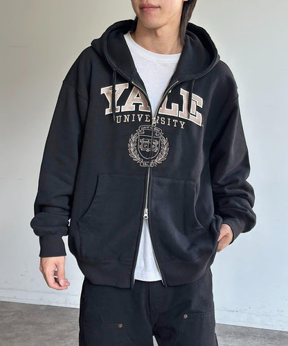 YALE拉鍊連帽衛衣