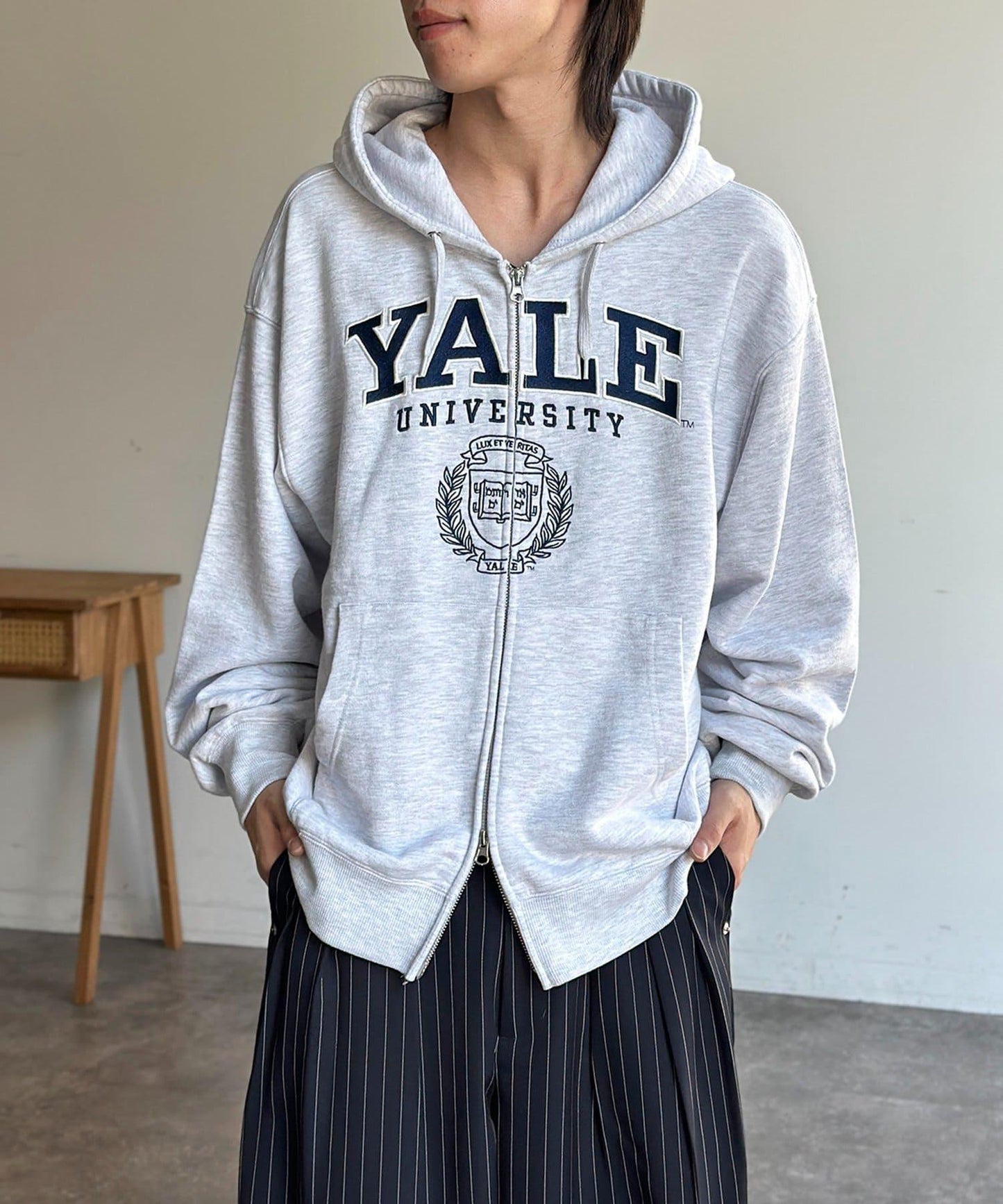 YALE拉鍊連帽衛衣