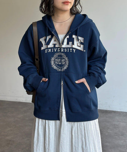 YALE拉鍊連帽衛衣