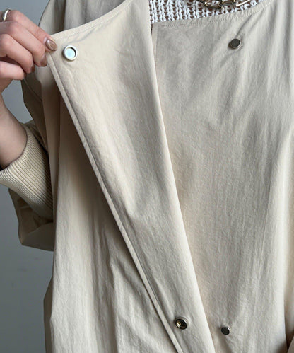 袖口羅紋輕薄大衣