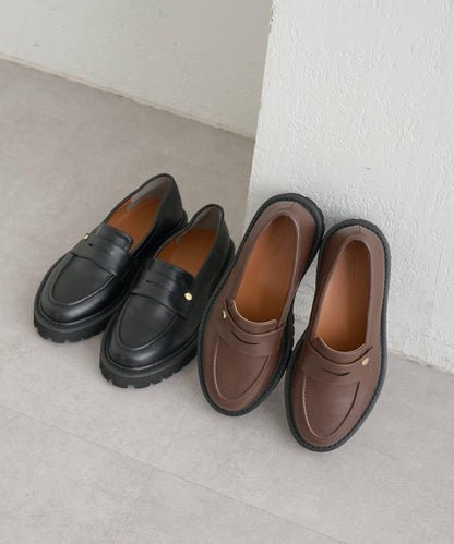 帶吊墜厚底樂福鞋