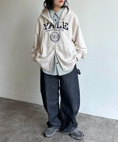 YALE拉鍊連帽衛衣