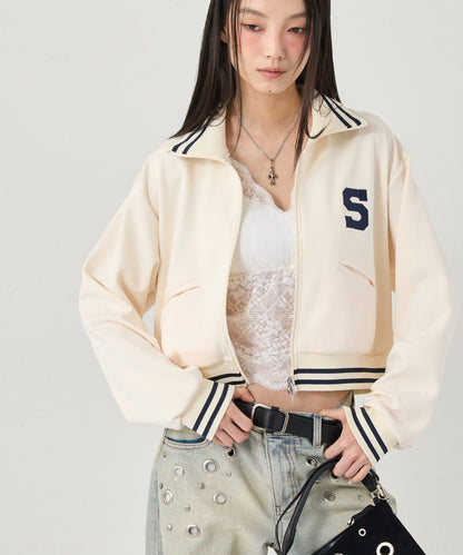 S LOGO緊湊型立領針織衫