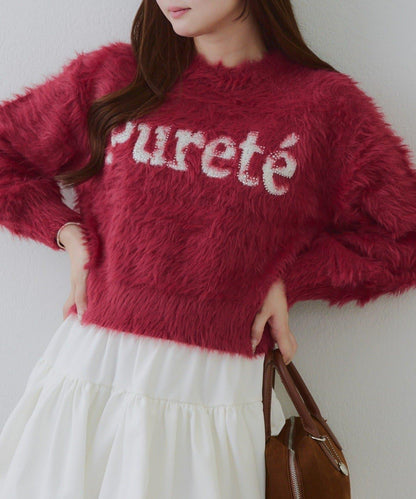 亮片標誌羽毛針織衫