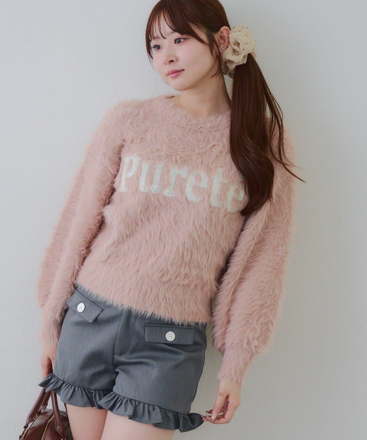 亮片標誌羽毛針織衫