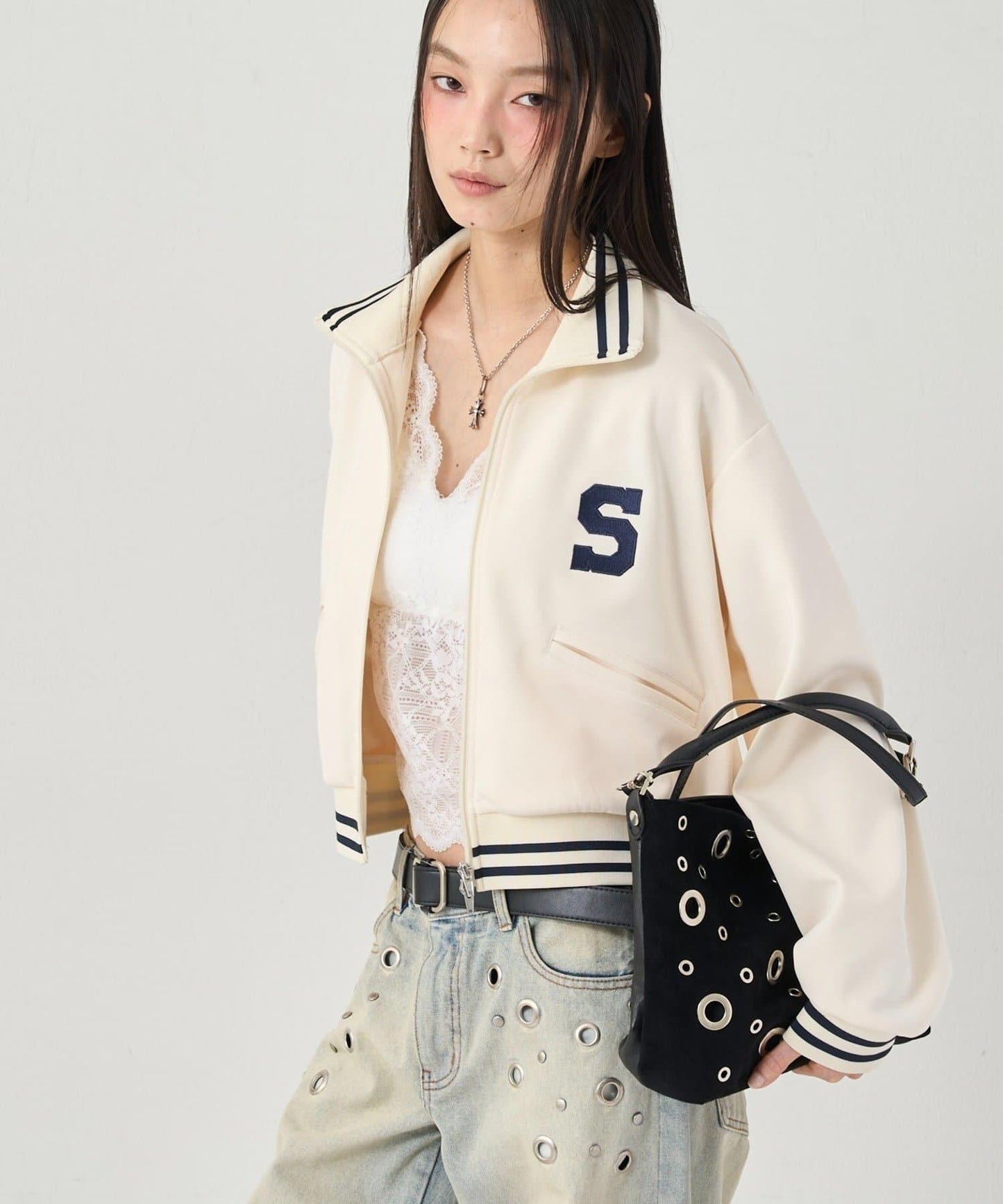 S字Logo 短版設計 運動夾克