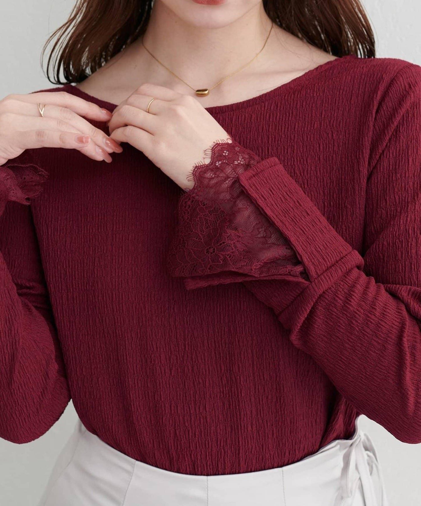 蕾絲拼接針織衫