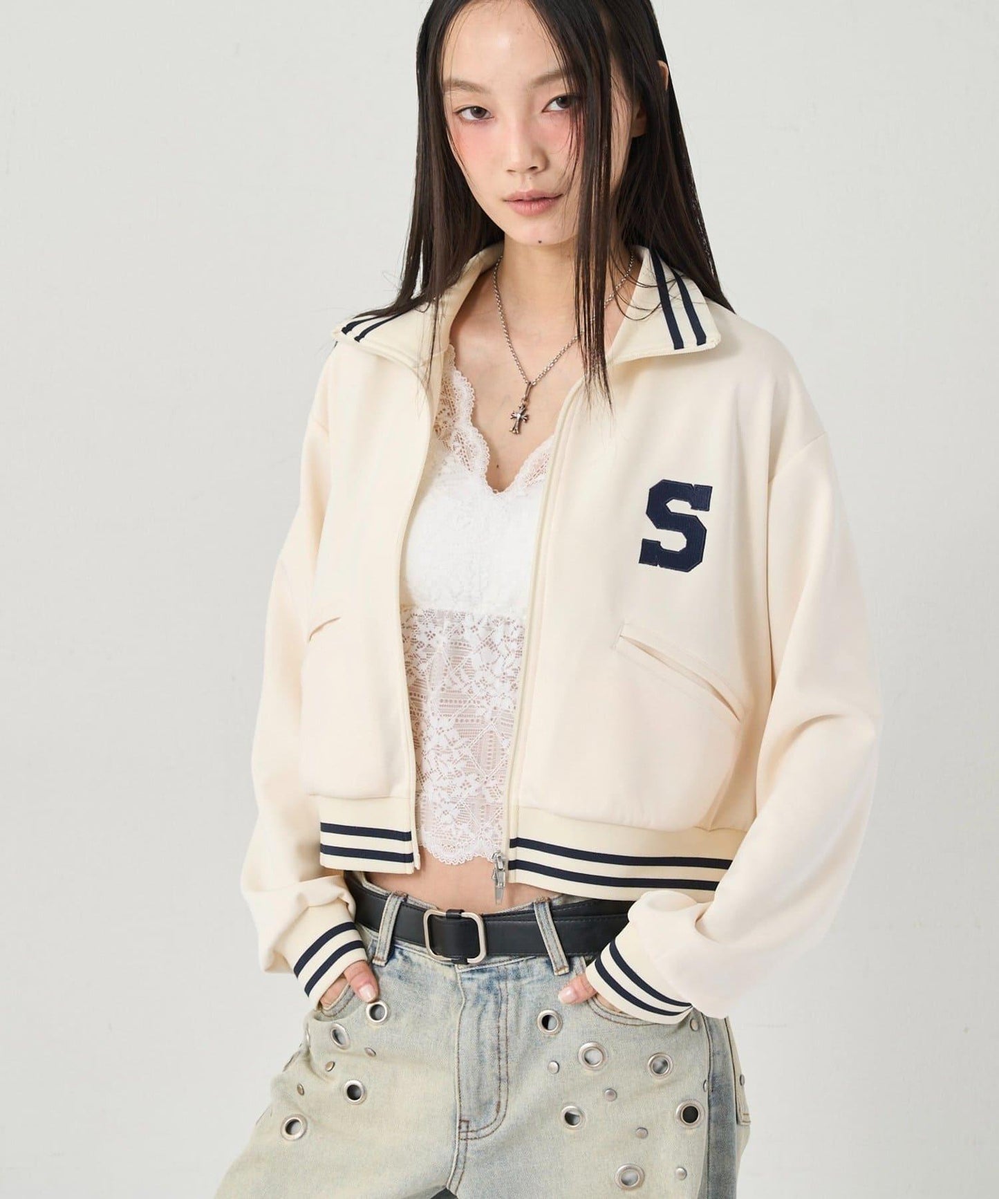 S字Logo 短版設計 運動夾克