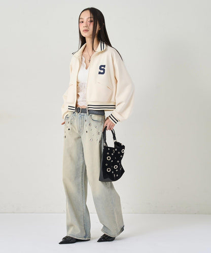 S LOGO緊湊型立領針織衫