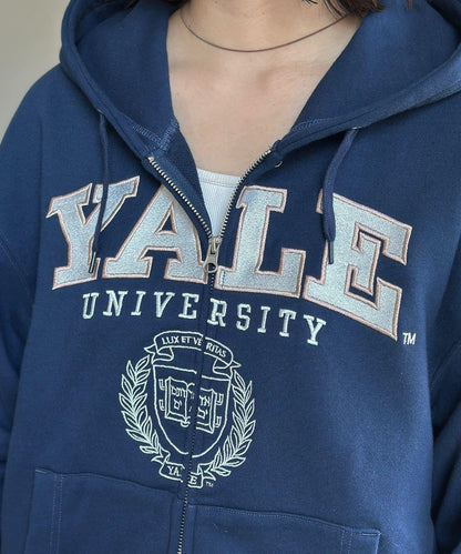 YALE拉鍊連帽衛衣