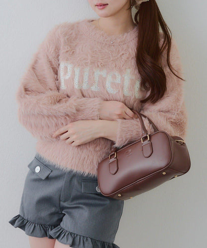 亮片標誌羽毛針織衫