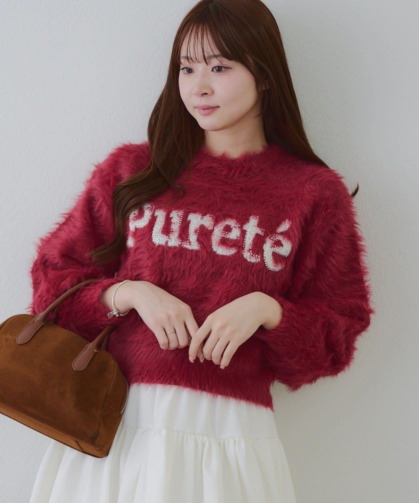 亮片標誌羽毛針織衫