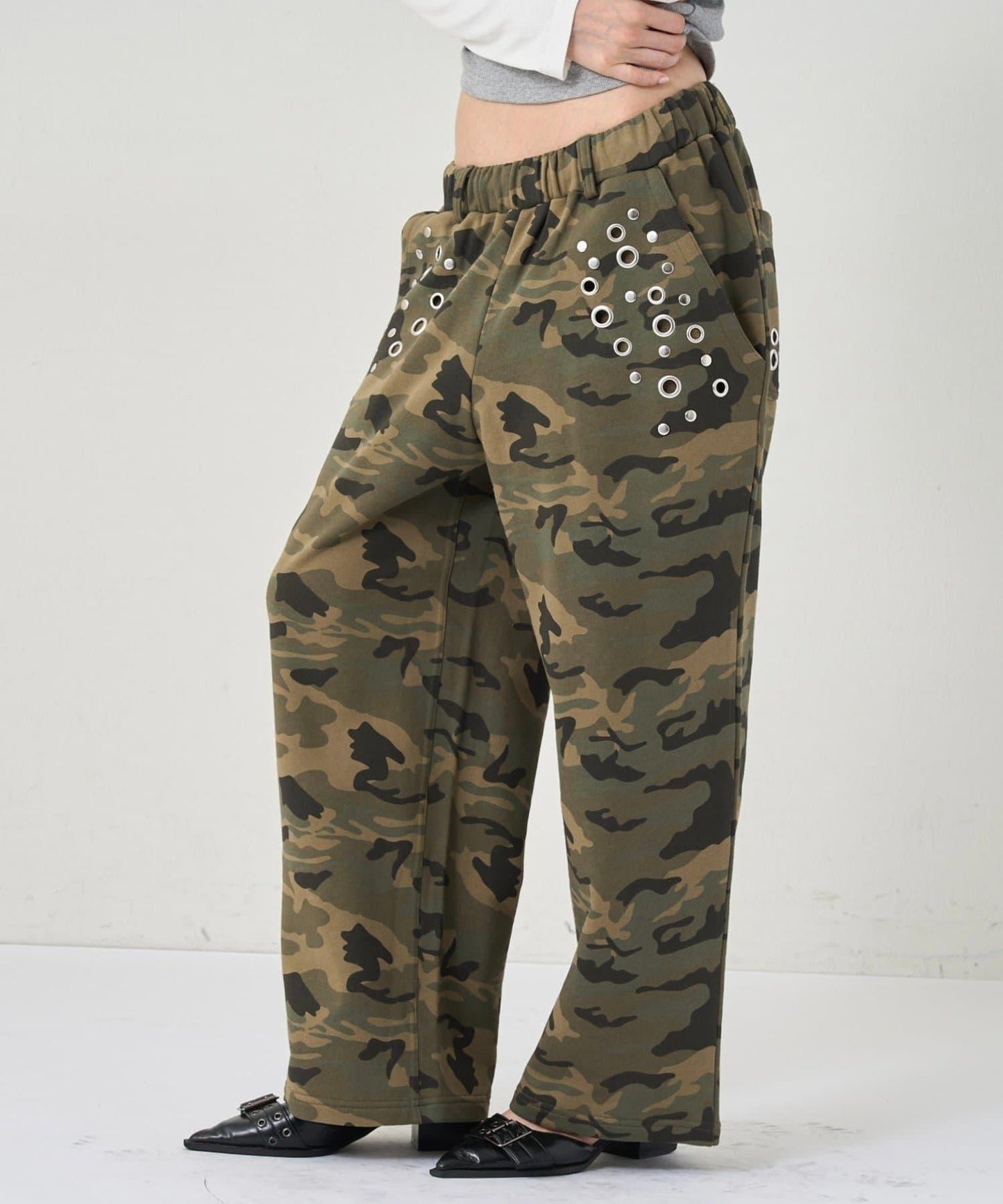 EYELET衛褲/鏤空裝飾休閒褲