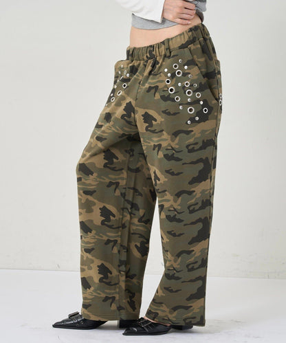 EYELET衛褲/鏤空裝飾休閒褲