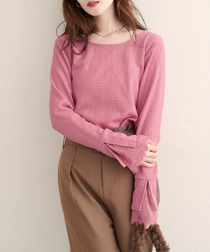 蕾絲拼接針織衫