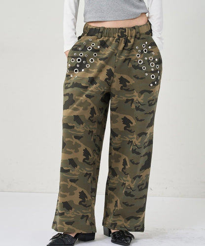 EYELET衛褲/鏤空裝飾休閒褲