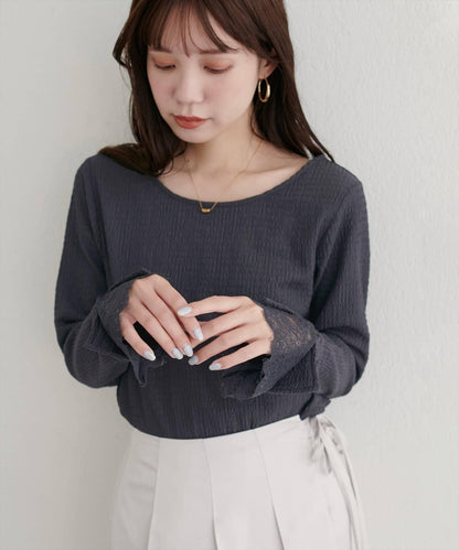 蕾絲拼接針織衫