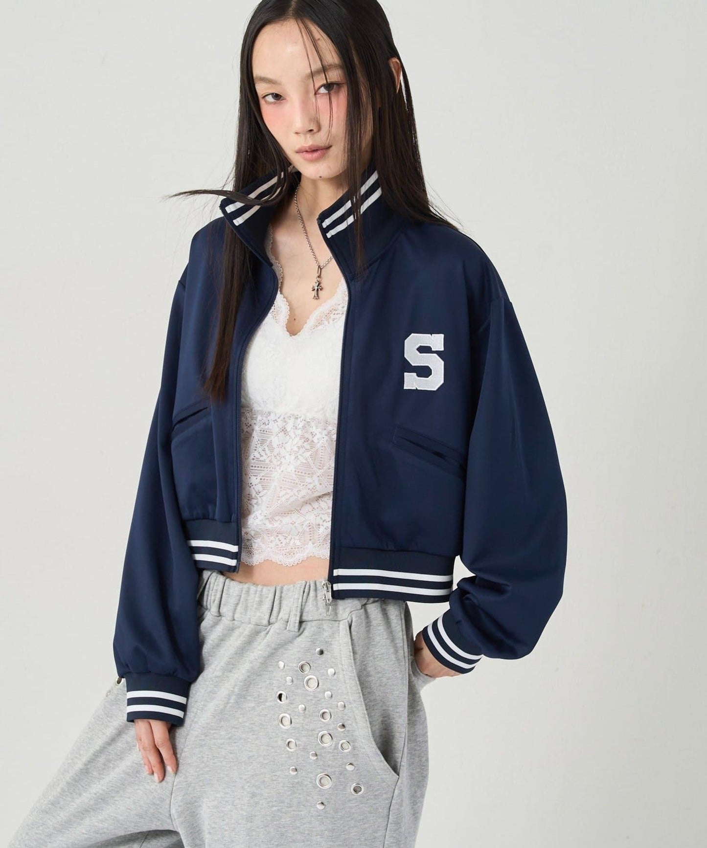 S字Logo 短版設計 運動夾克