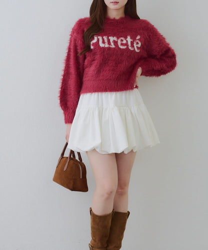 亮片標誌羽毛針織衫