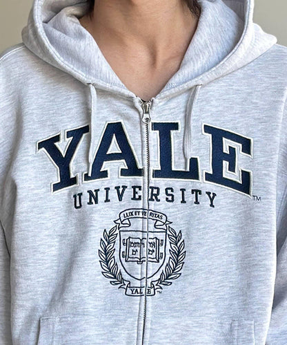 YALE拉鍊連帽衛衣