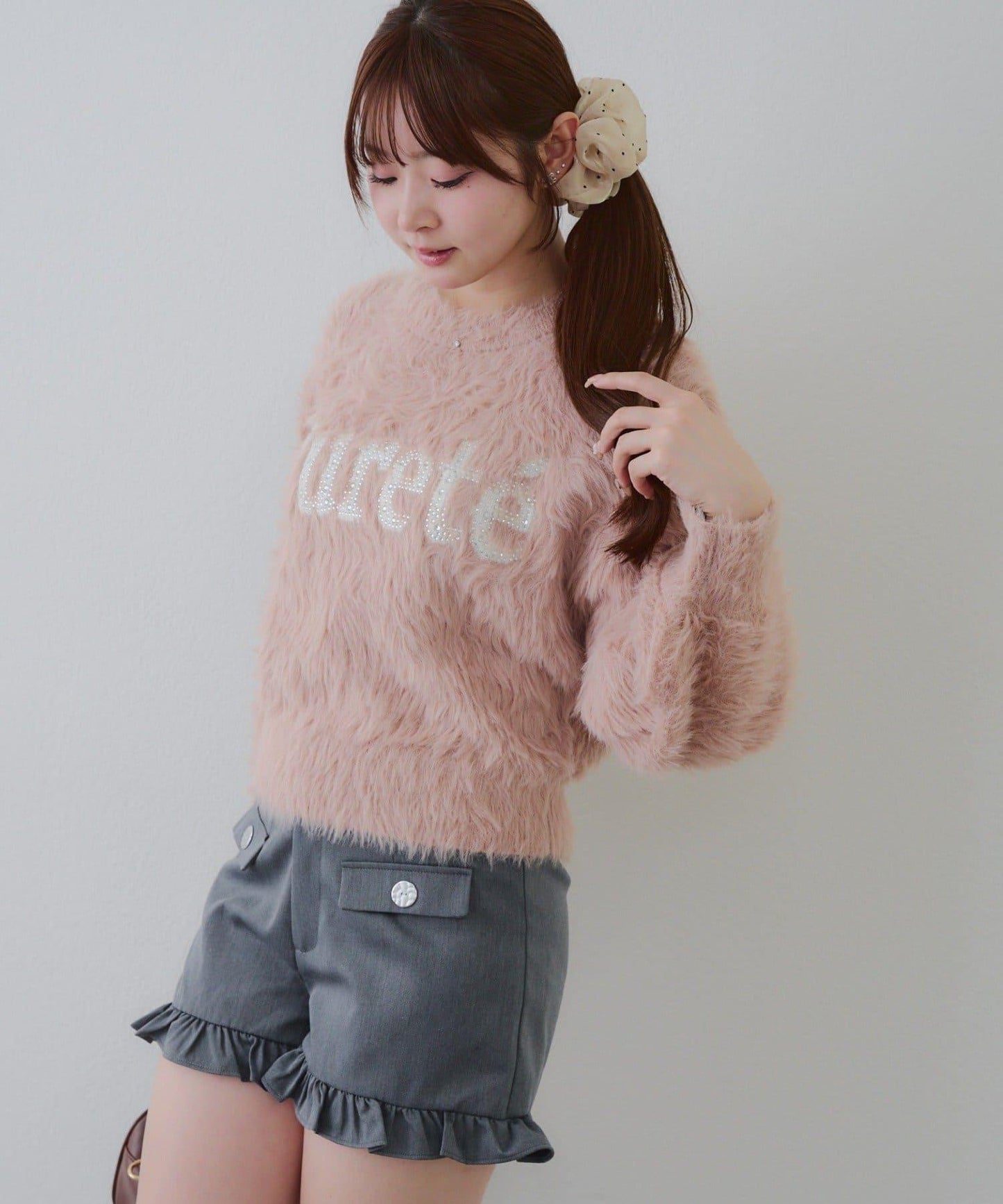 亮片標誌羽毛針織衫