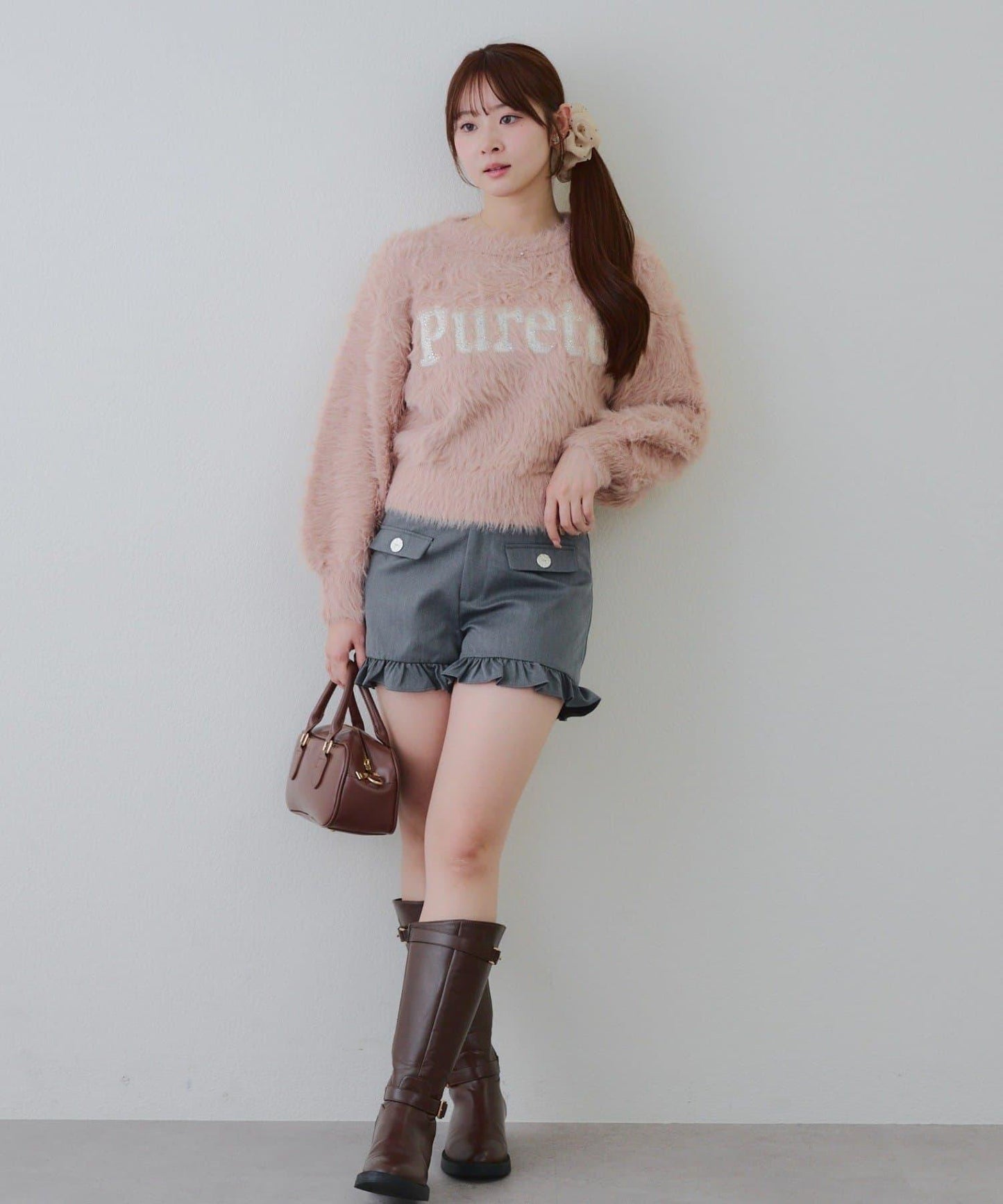 亮片標誌羽毛針織衫