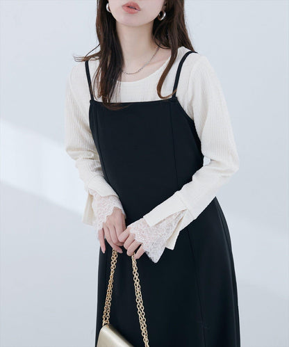 蕾絲拼接針織衫