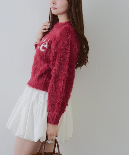 亮片標誌羽毛針織衫