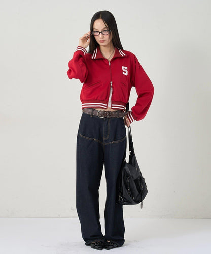 S LOGO緊湊型立領針織衫