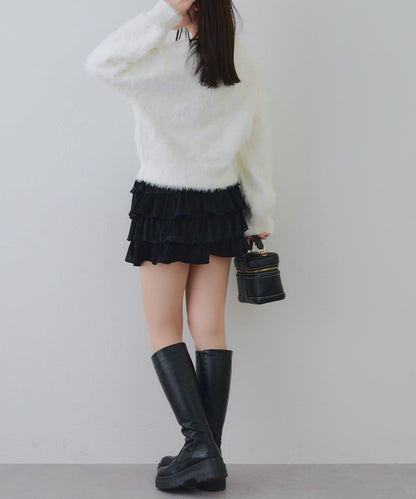 亮片標誌羽毛針織衫