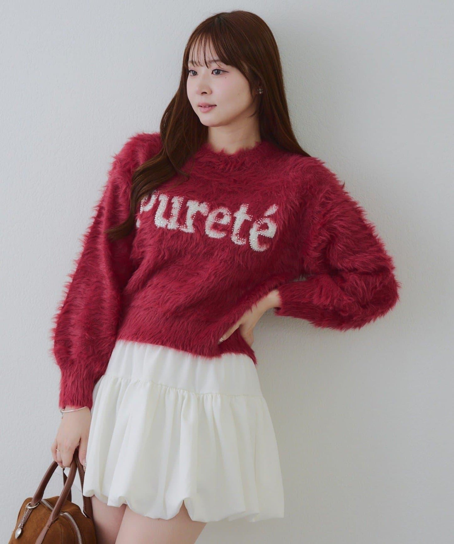 亮片標誌羽毛針織衫