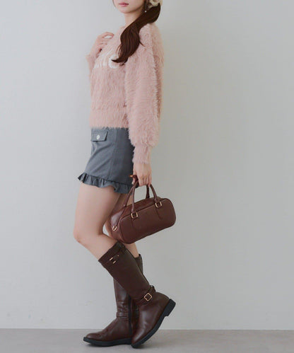 亮片標誌羽毛針織衫